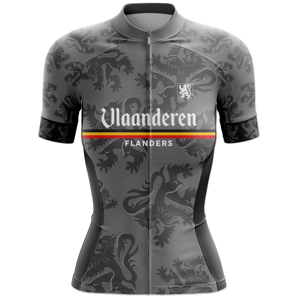Vlaanderen Flanders Black V2 Short Sleeve Cycling Jersey