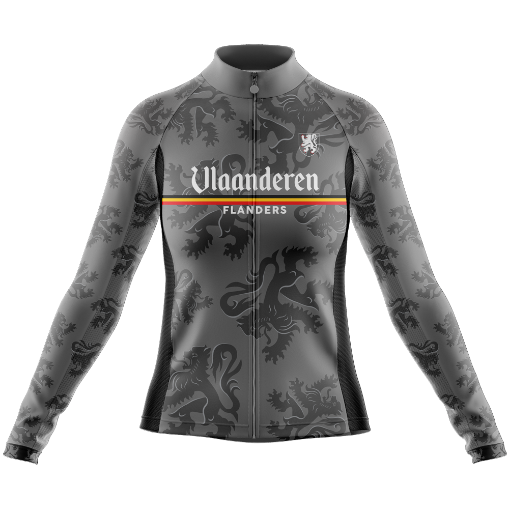 Vlaanderen Flanders Black V2 Long Sleeve Cycling Jersey