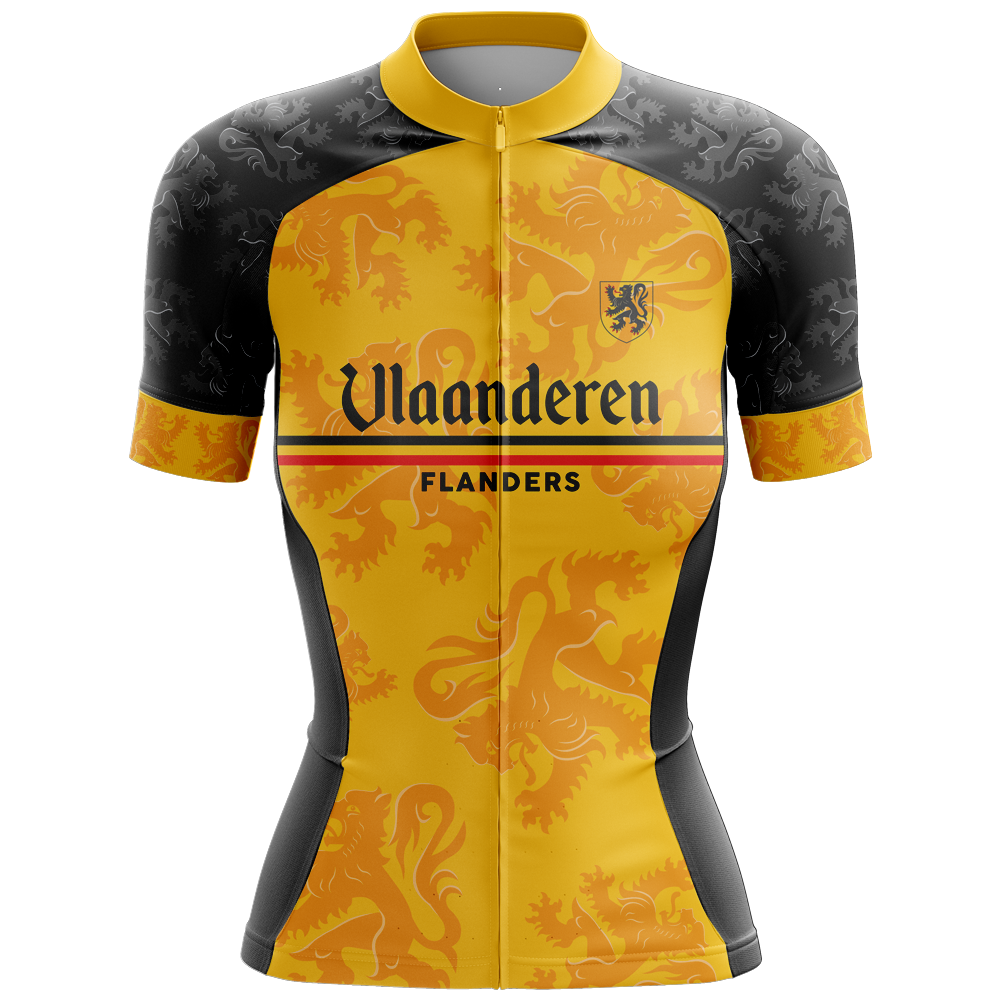 Vlaanderen Flanders Yellow V2 Short Sleeve Cycling Jersey
