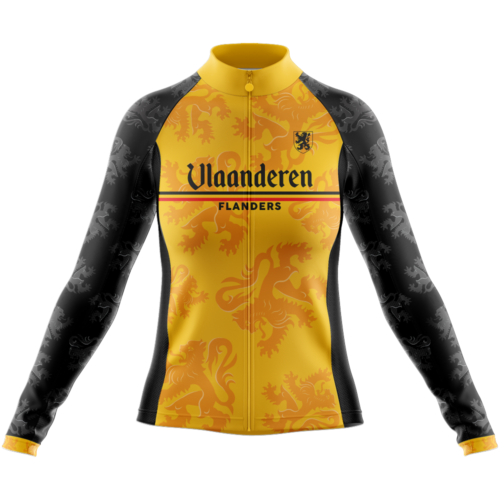 Vlaanderen Flanders Yellow V2 Long Sleeve Cycling Jersey
