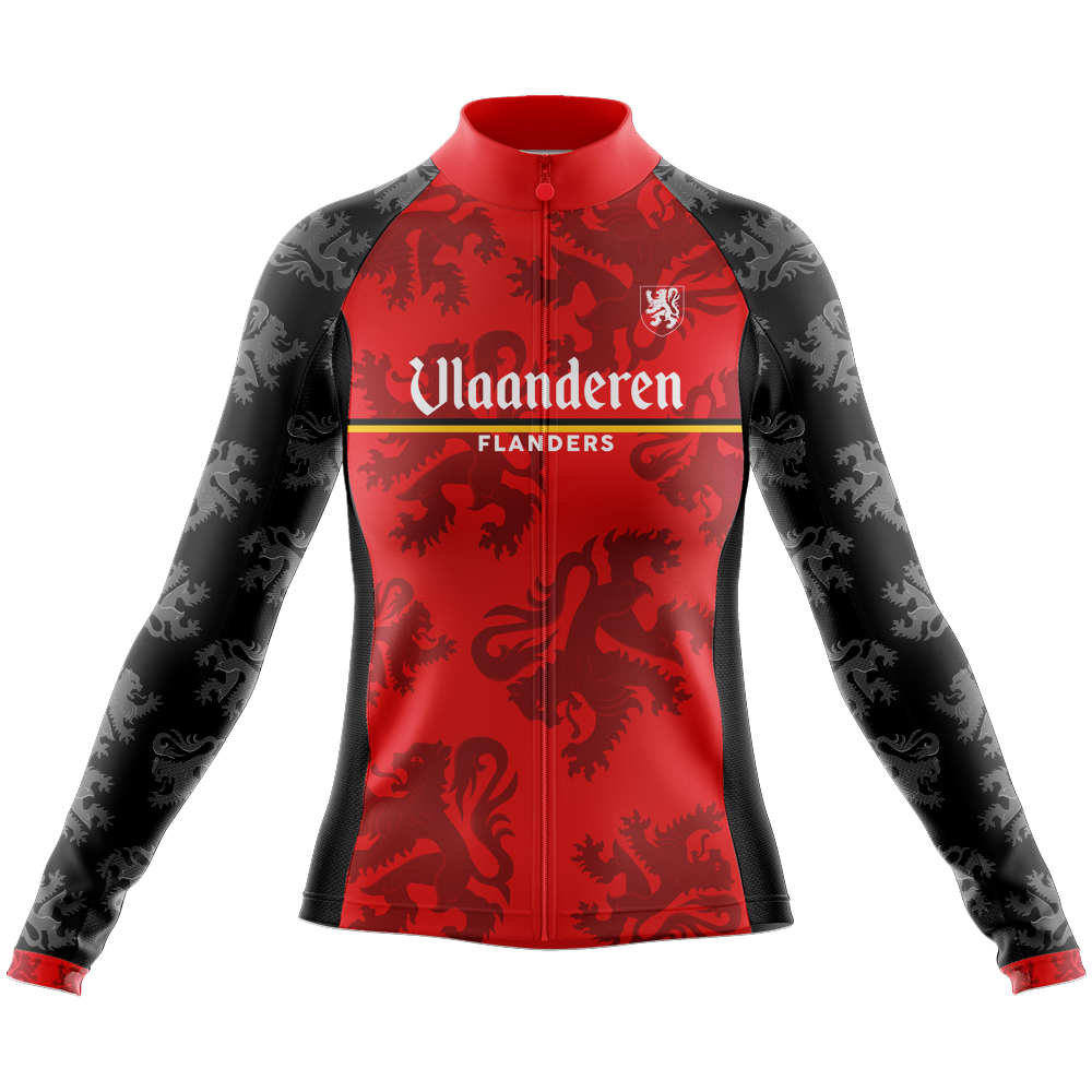 Vlaanderen Flanders Red V2 Long Sleeve Cycling Jersey