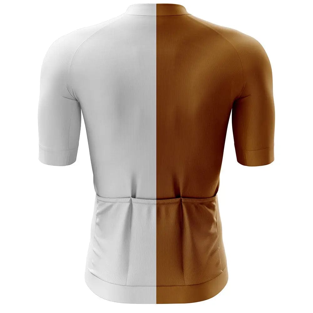 pedaled essential jersey Men's Essential White & Brown Short Sleeve Cycling Jersey