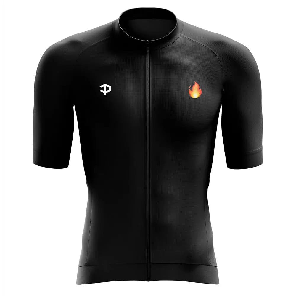 Men's Fire Emoji Short Sleeve Cycling Jersey  
