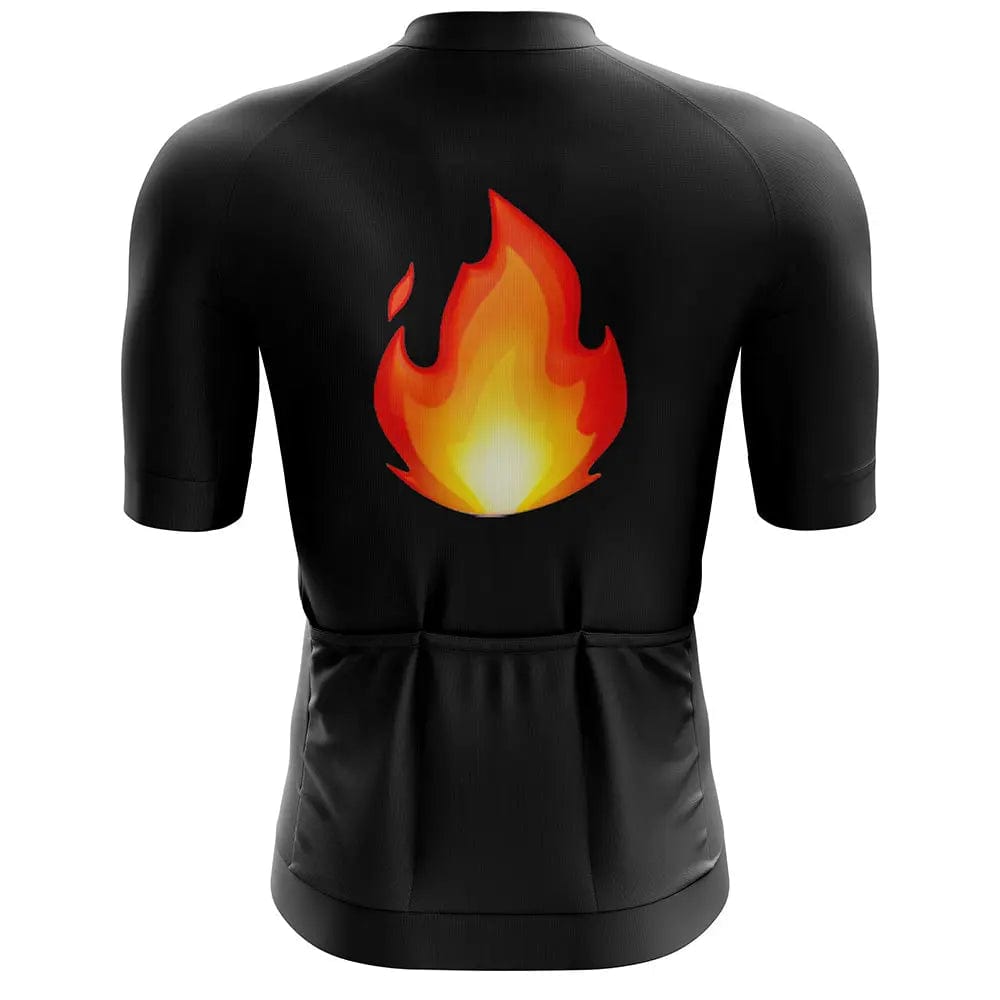 Men's Fire Emoji Short Sleeve Cycling Jersey  