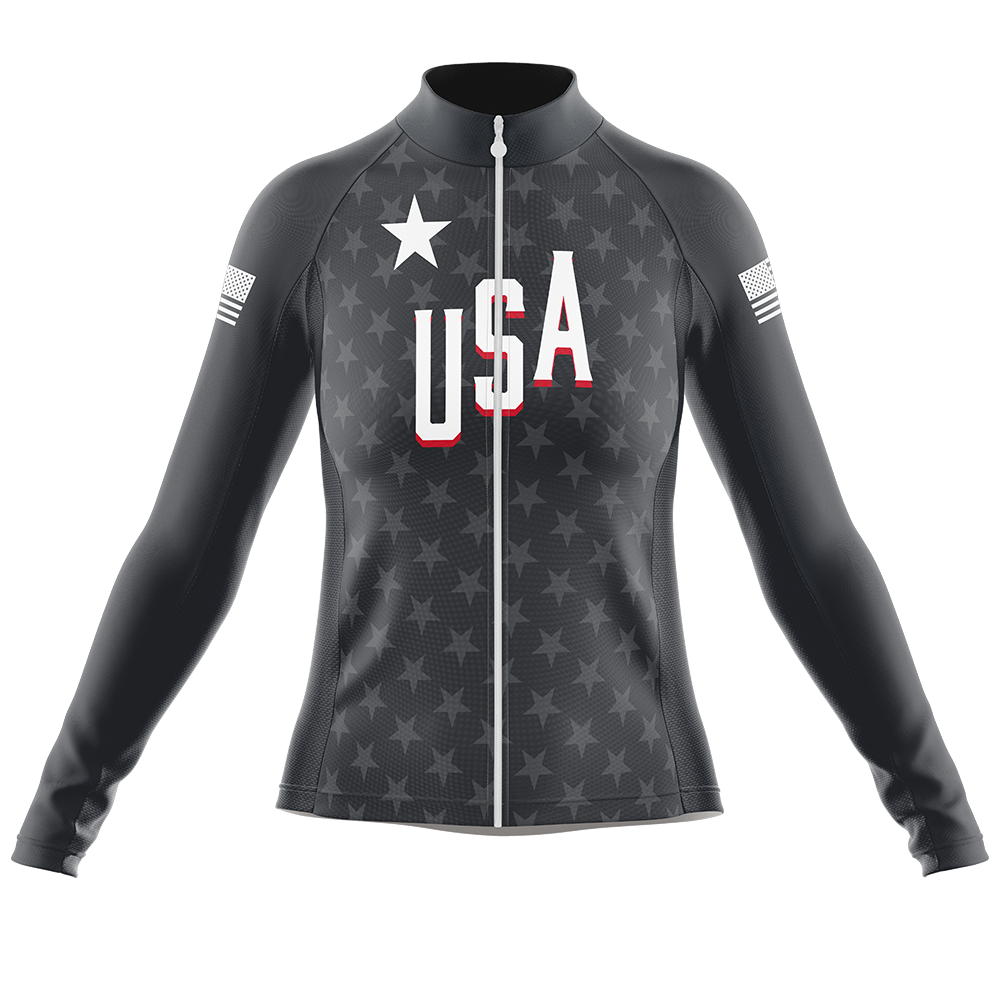 USA V1 Long Sleeve Cycling Jersey