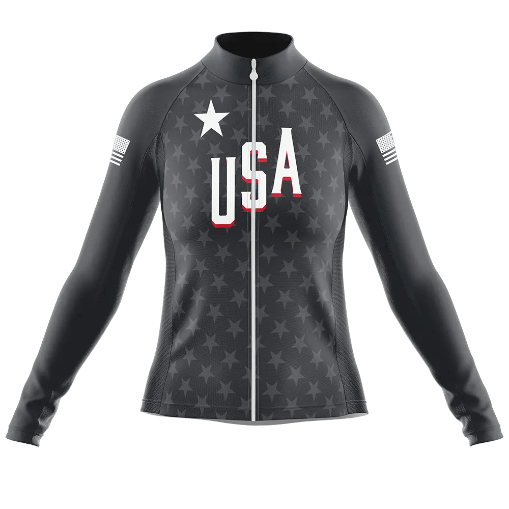 USA V1 Long Sleeve Cycling Jersey