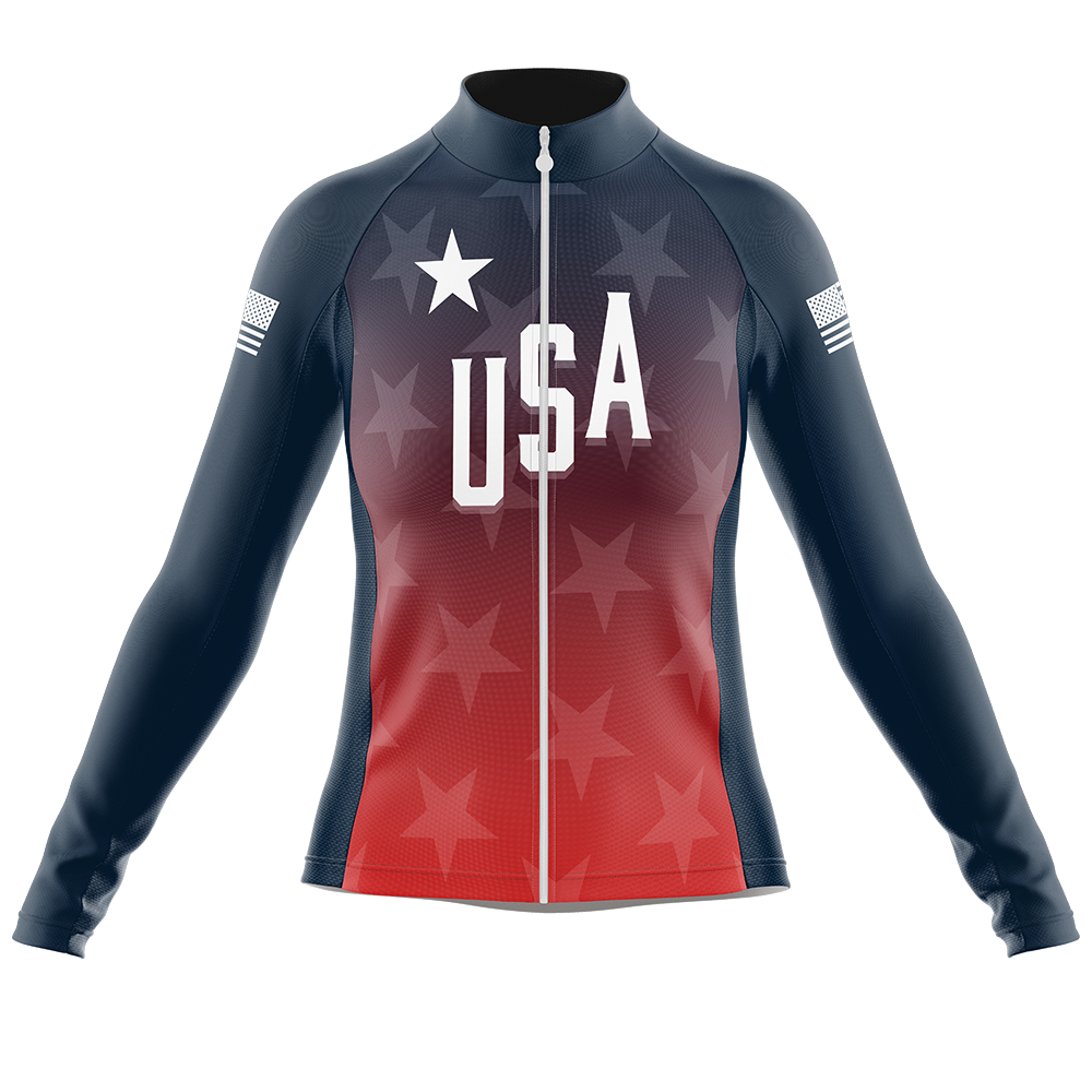 USA V3 Long Sleeve Cycling Jersey
