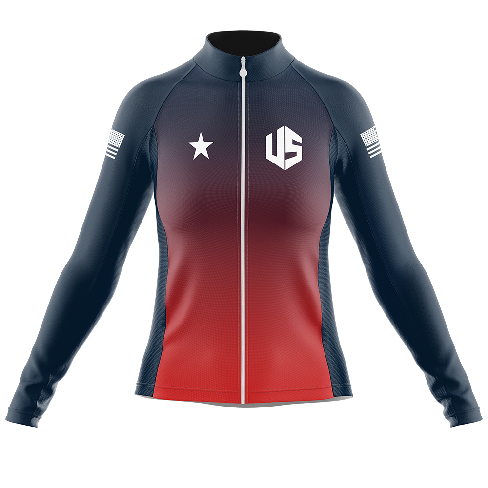 USA V4 Long Sleeve Cycling Jersey