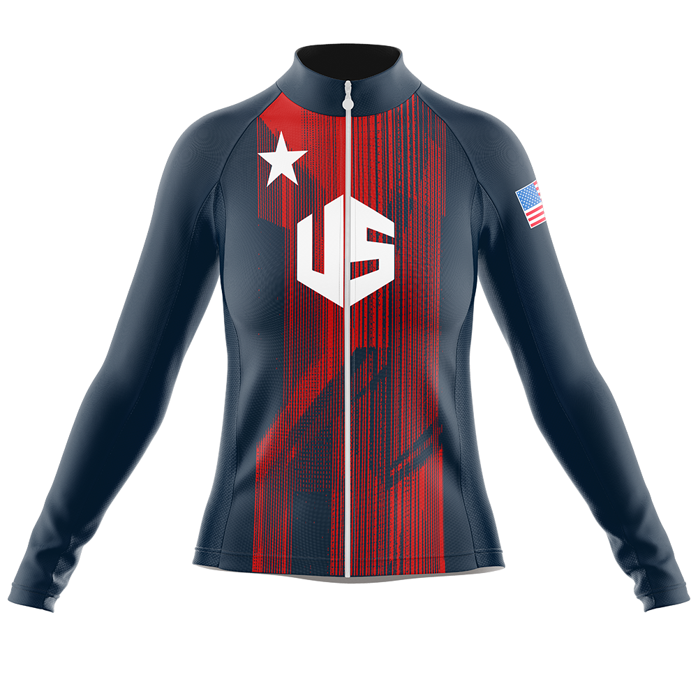 USA V6 Long Sleeve Cycling Jersey