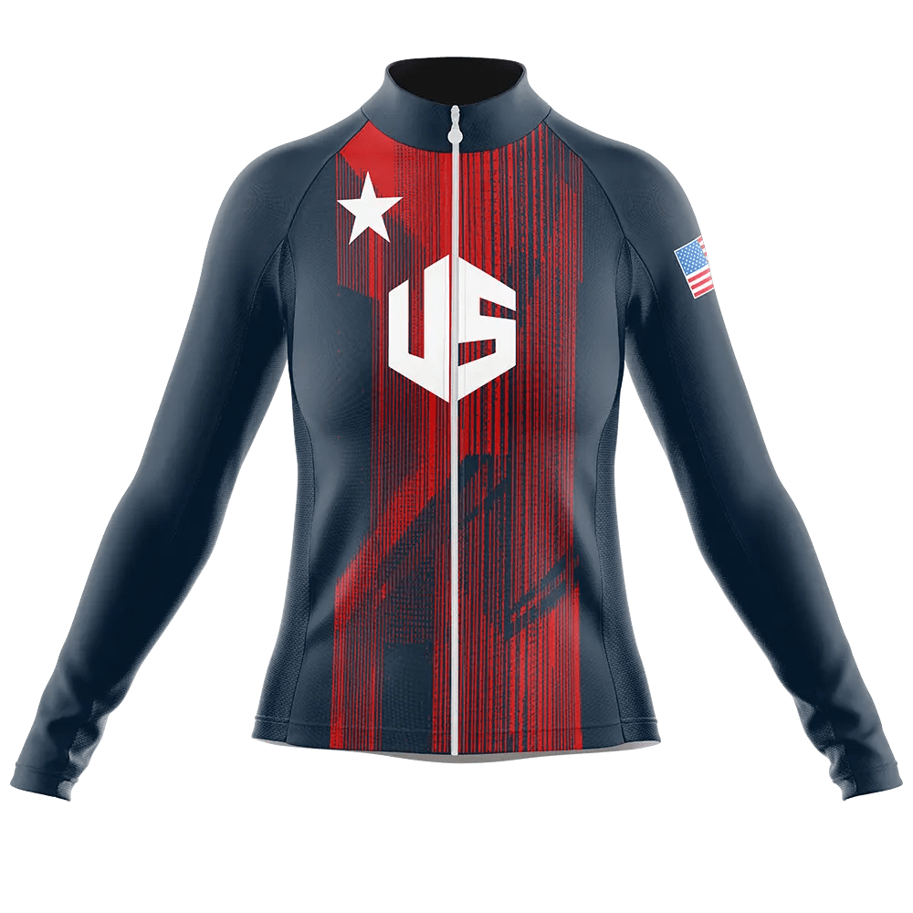 USA V6 Long Sleeve Cycling Jersey