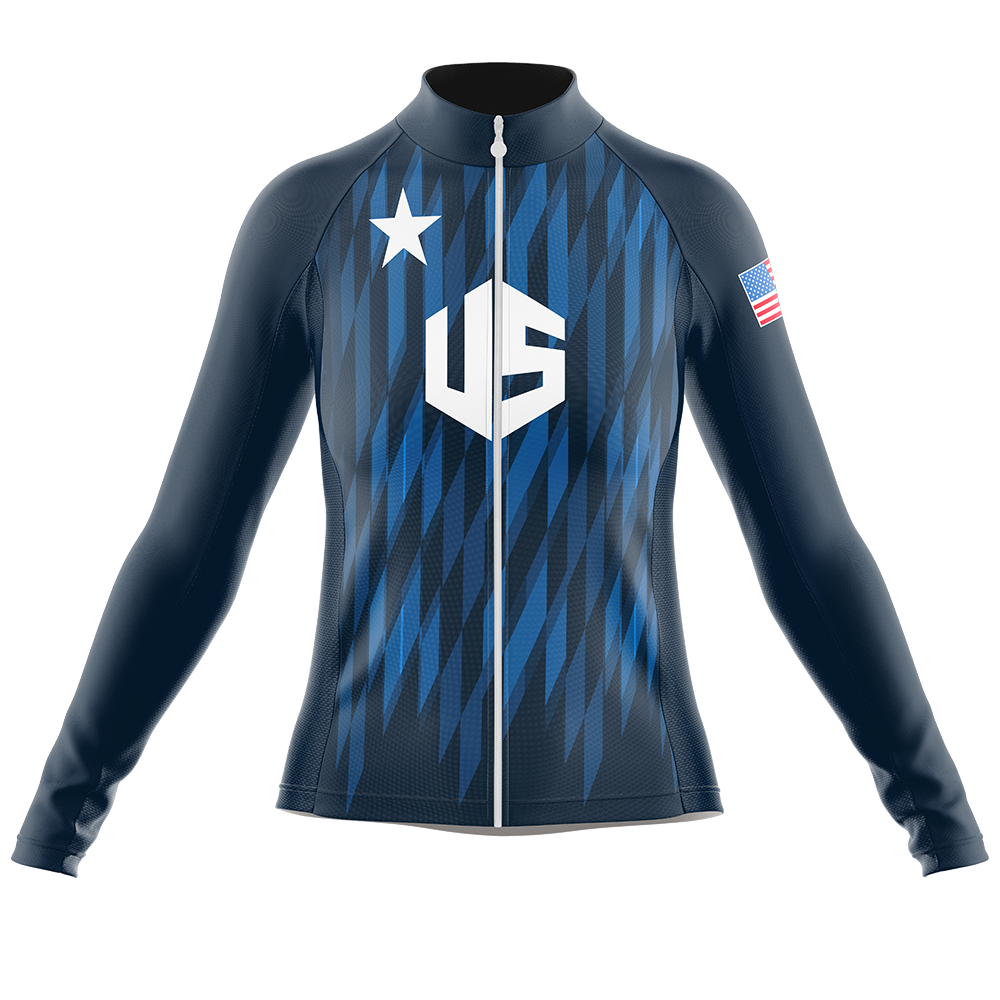 USA V7 Long Sleeve Cycling Jersey