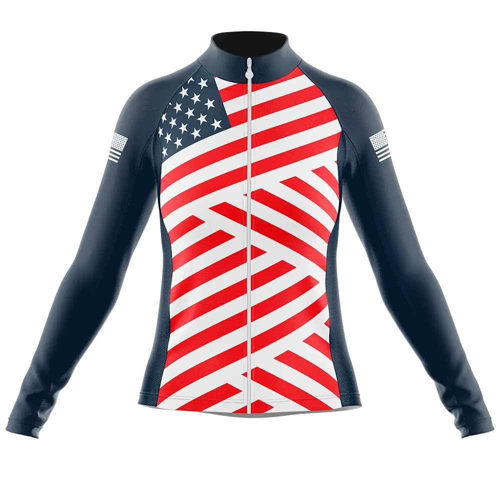 USA V8 Long Sleeve Cycling Jersey