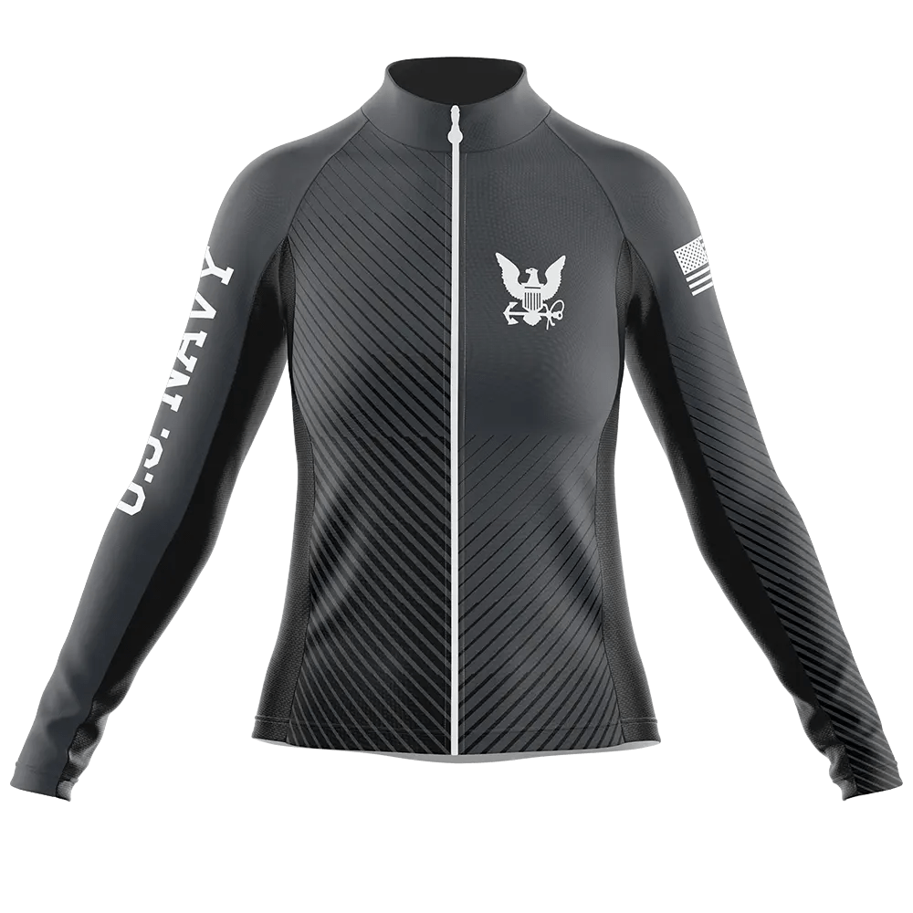 pedal bike clothing Navy Long Sleeve Cycling Jersey