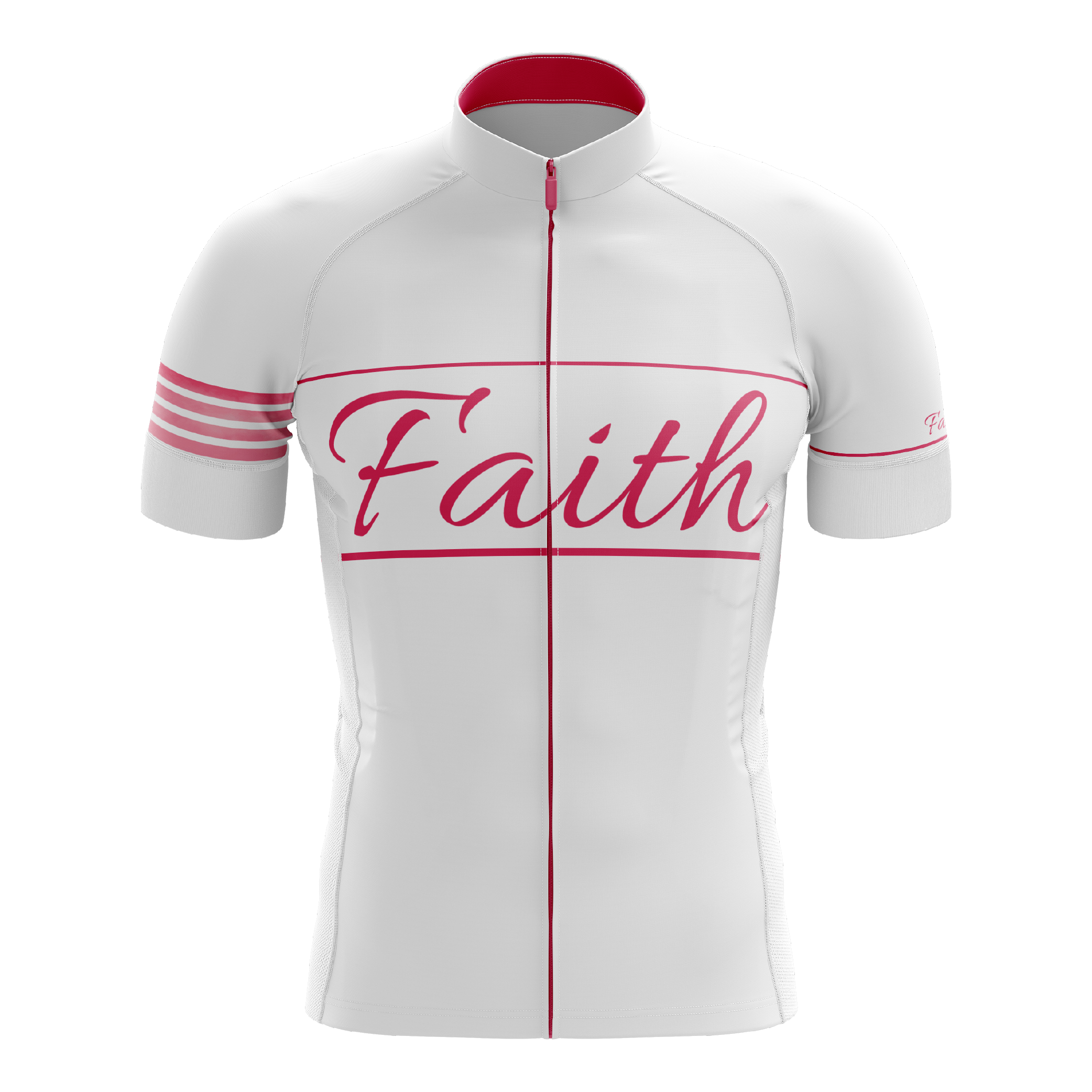 Faith White & Pink Short Sleeve Cycling Jersey