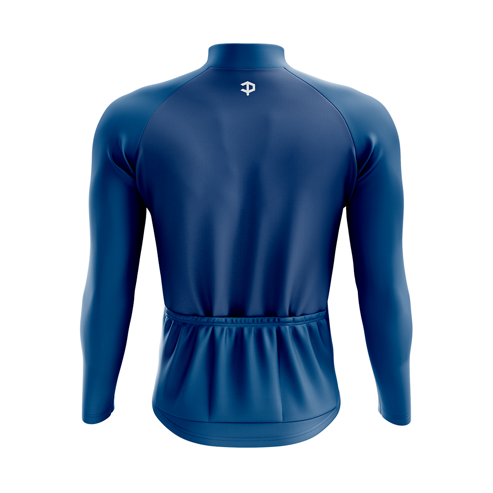 Men's V For Velo Blue Long Sleeve Cycling Jersey