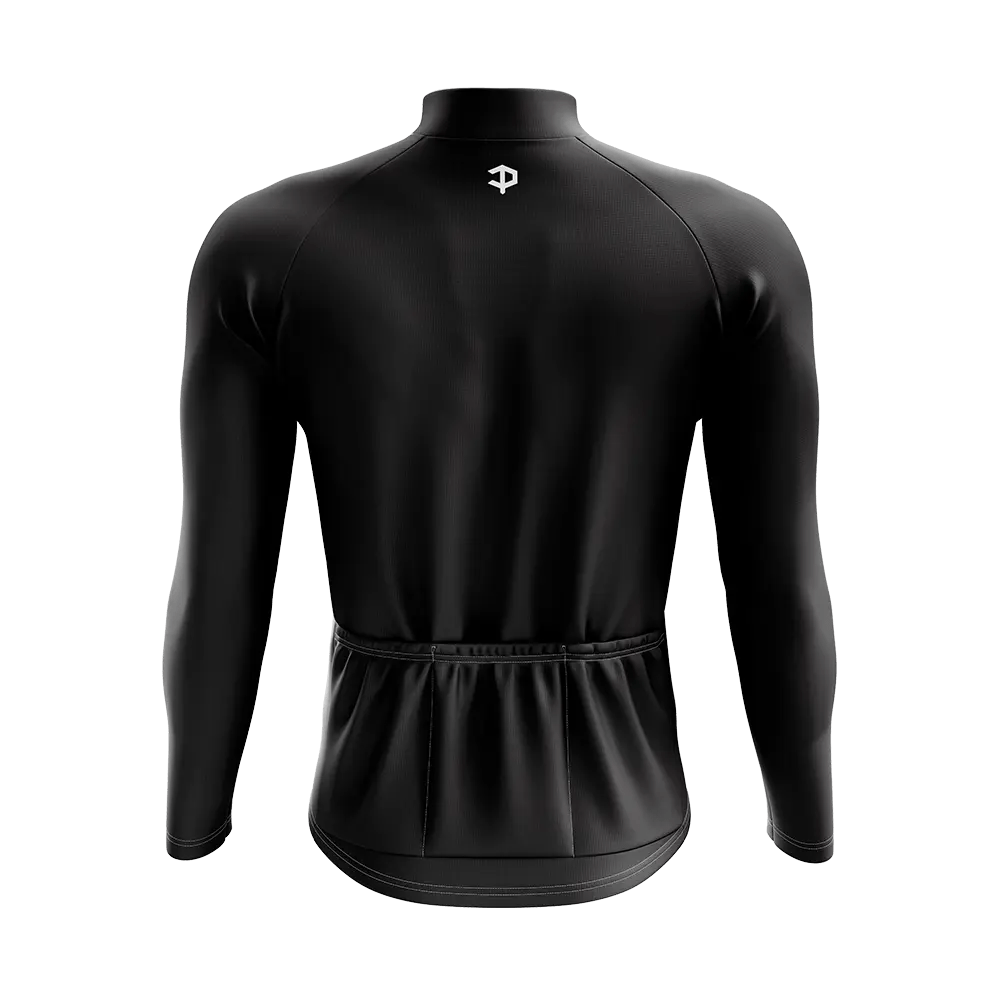 Men's V For Velo Black Long Sleeve Cycling Jersey  
