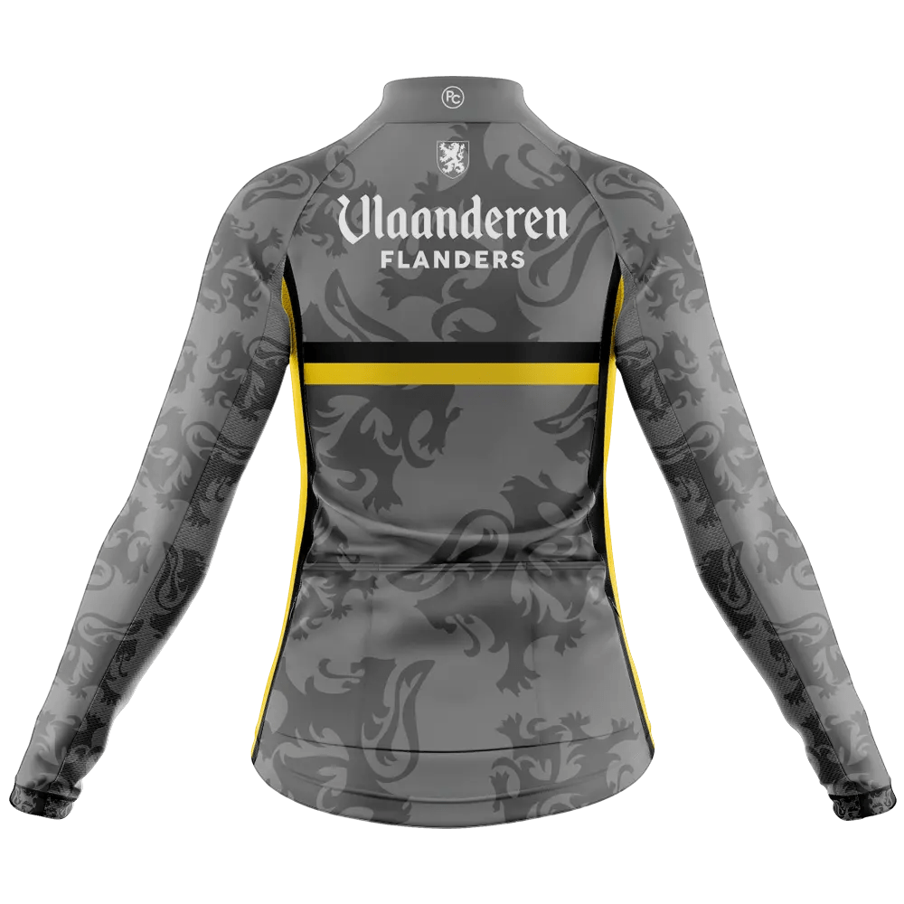 Vlaanderen Flanders Black Long Sleeve Cycling Jersey  