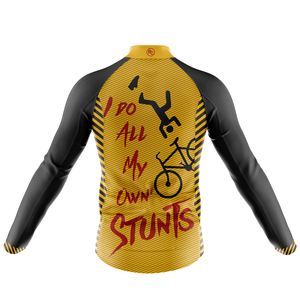I Do All My Own Stunts Long Sleeve Cycling Jersey