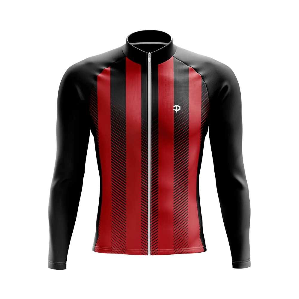 Men's Red Banda Long Sleeve Cycling Jersey  