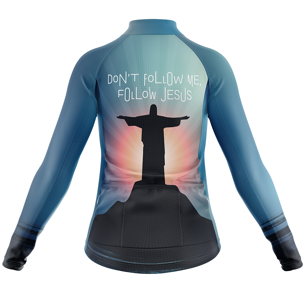 Don't Follow Me, Follow Jesus V2 Long Sleeve Cycling Jersey