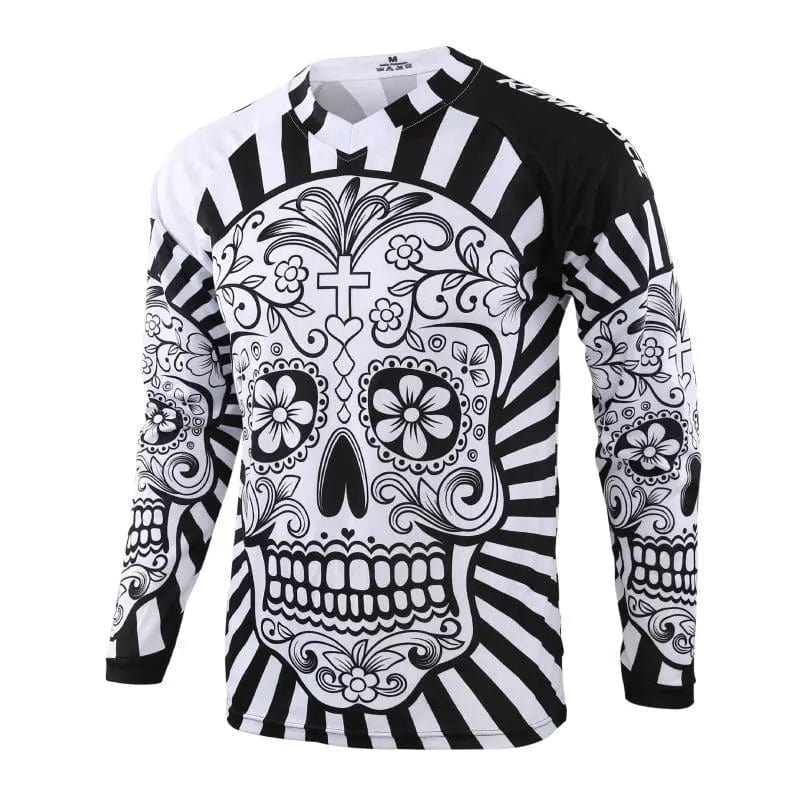 Mountain Biking Skull Long Sleeve Jersey  