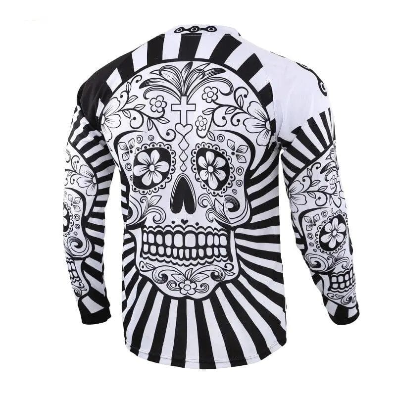 Mountain Biking Skull Long Sleeve Jersey  