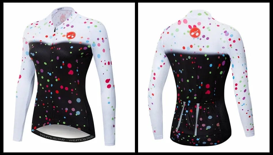 Polka Dot Women's Long Sleeve Cycling Jersey  