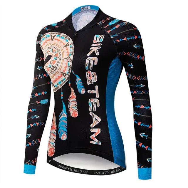 Black Bike Team Women's Long Sleeve Cycling Jersey  
