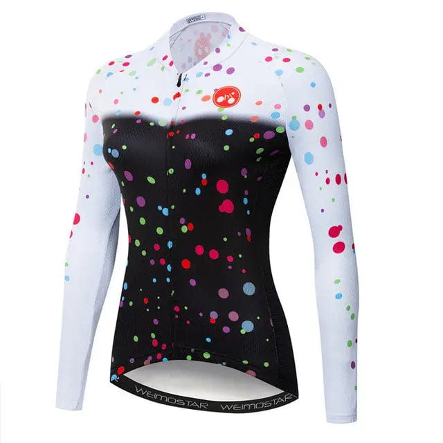 Polka Dot Women's Long Sleeve Cycling Jersey  