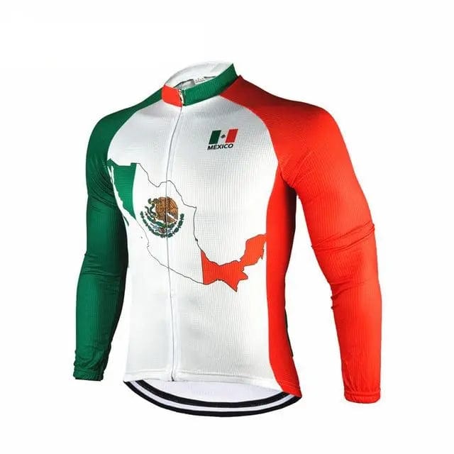 México Men039S Ciclismo Jersey Aprendible Rellenable Maillot