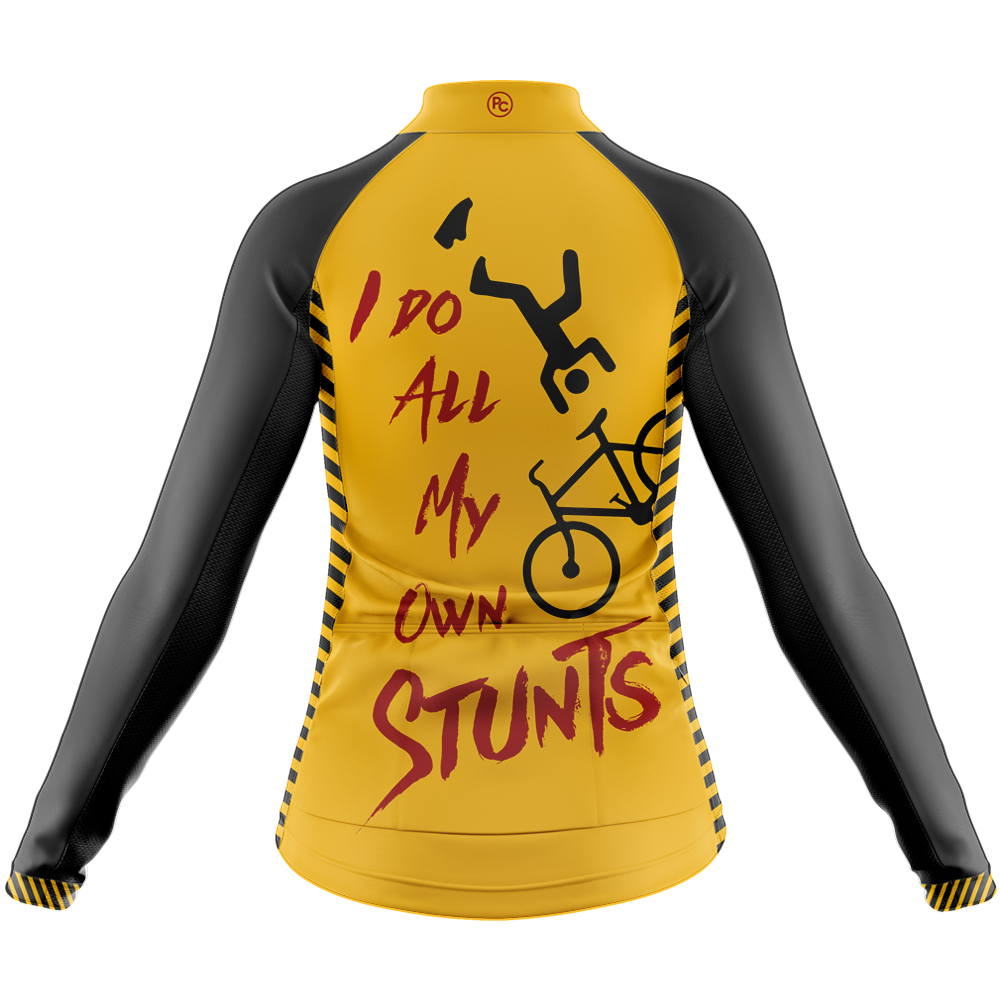 I Do All My Own Stunts Long Sleeve Cycling Jersey
