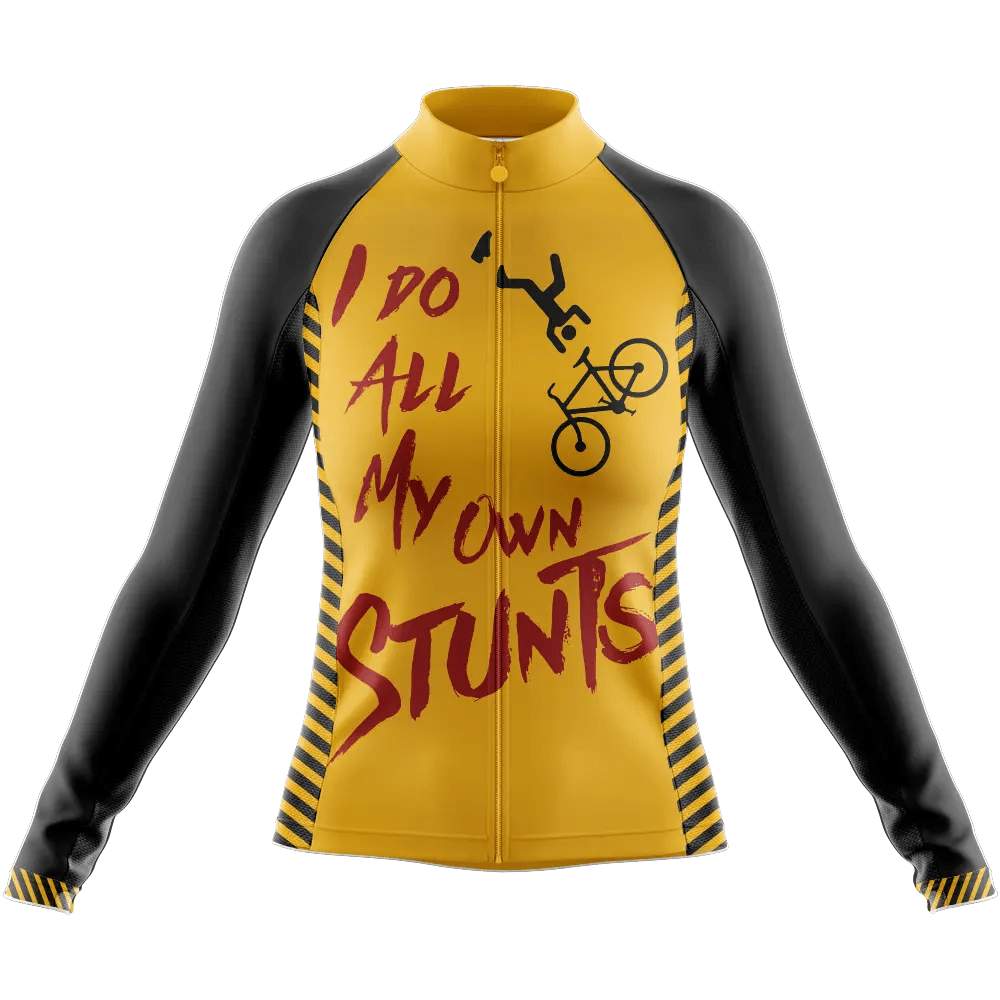 I Do All My Own Stunts Long Sleeve Cycling Jersey  
